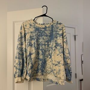 Blue and Cream Tie-Dye crewneck